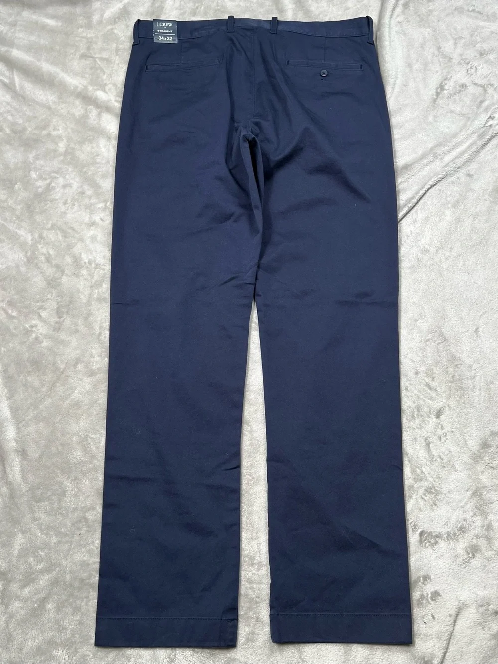 NWT J Crew Straight Fit Flex Pants Mens 36x32 Navy Blue Chino Stretch Cotton